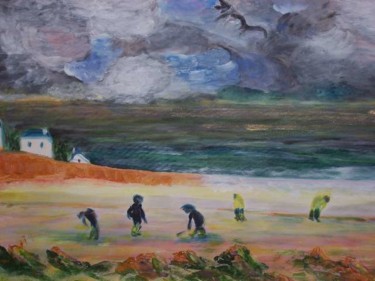 Peinture intitulée "Ciel d'orage sur la…" par Hélène Clérivet, Œuvre d'art originale