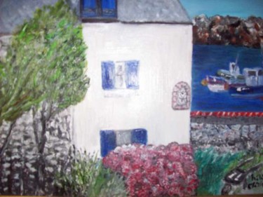 Peinture intitulée "Maisons à Concarneau" par Hélène Clérivet, Œuvre d'art originale