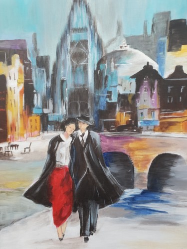 Pintura intitulada "Les amoureux" por Sophie Ackermann, Obras de arte originais, Acrílico
