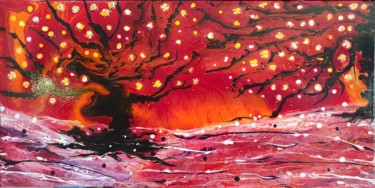 Peinture intitulée "Cerisier du japon" par Sophie Ackermann, Œuvre d'art originale, Acrylique