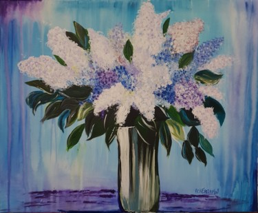 Peinture intitulée "Les Lilas.jpg" par Sophie Ackermann, Œuvre d'art originale, Acrylique