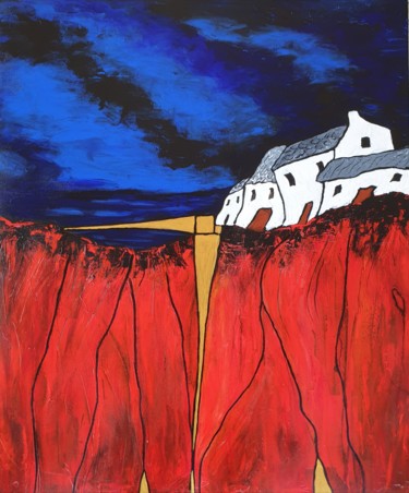 Painting titled "Red Cliff" by Sophie Ackermann, Original Artwork, Acrylic