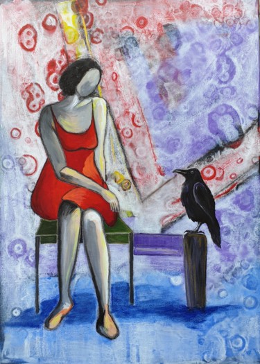 Malerei mit dem Titel "Conversation" von Sophie Ackermann, Original-Kunstwerk, Acryl