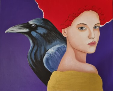 Pintura intitulada "Mon double le corbe…" por Sophie Ackermann, Obras de arte originais, Acrílico