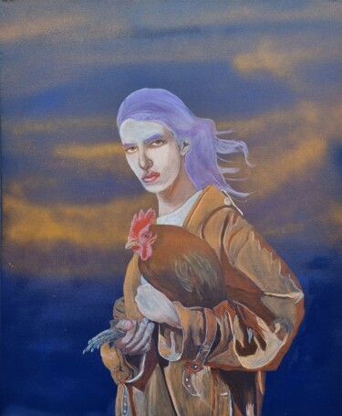 Malerei mit dem Titel "Le Coq" von Sophie Ackermann, Original-Kunstwerk, Acryl