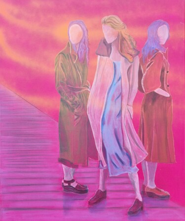 Painting titled "3 femmes" by Sophie Ackermann, Original Artwork, Acrylic