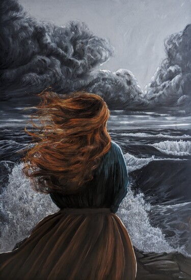 Картина под названием "Edge of the World" - Sophie Adair, Подлинное произведение искусства, Масло Установлен на Деревянная р…