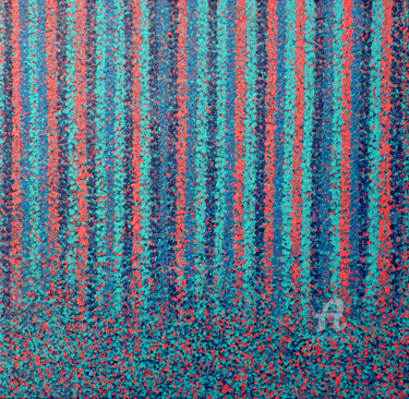 Schilderij getiteld "Blue harmony - tabl…" door Sophie Artinian, Origineel Kunstwerk, Olie Gemonteerd op Frame voor houten b…
