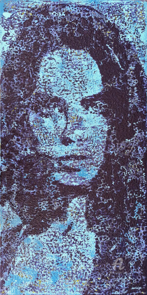 Картина под названием "Portrait femme à la…" - Sophie Artinian, Подлинное произведение искусства, Масло Установлен на Деревя…