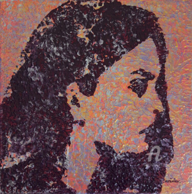 Malerei mit dem Titel "Kristen portrait fe…" von Sophie Artinian, Original-Kunstwerk, Öl Auf Karton montiert