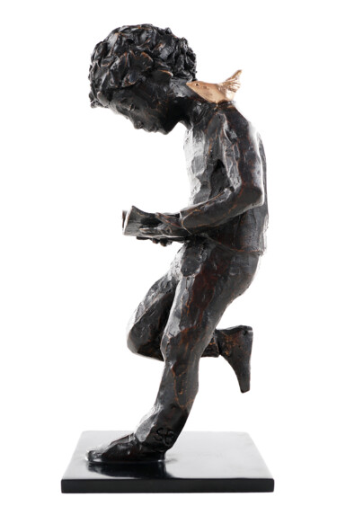 Sculpture intitulée "Lecteur debout" par Sophie Barut, Œuvre d'art originale, Bronze