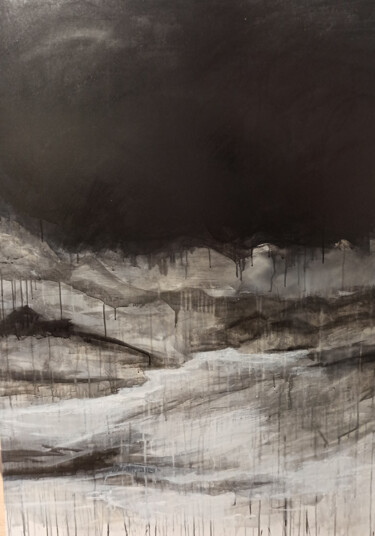 Malerei mit dem Titel "#210902" von Sophie Bassot, Original-Kunstwerk, Kohle Auf Keilrahmen aus Holz montiert