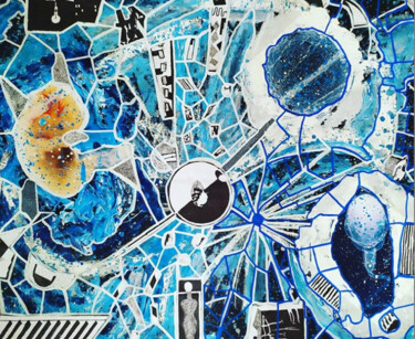 Malerei mit dem Titel "Organique I - Colla…" von Sophie Bazy, Original-Kunstwerk, Acryl
