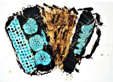 绘画 标题为“accordéon goudron b…” 由Sophie Bazy, 原创艺术品, 水粉