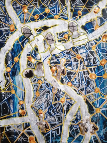 Картина под названием "Organique II" - Sophie Bazy, Подлинное произведение искусства, Масло