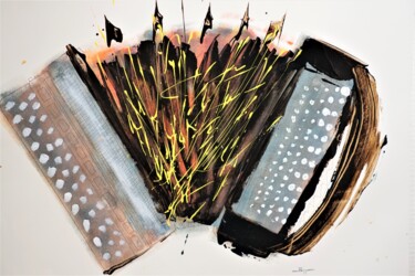 Peinture intitulée "Accordéon jamais te…" par Sophie Bazy, Œuvre d'art originale, Acrylique