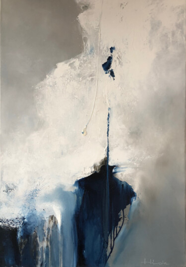 Peinture intitulée "Bleu Blanc" par Sophie Benoist, Œuvre d'art originale, Huile