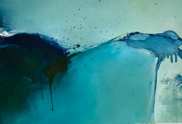 Peinture intitulée "Bleu turquoise" par Sophie Benoist, Œuvre d'art originale, Huile