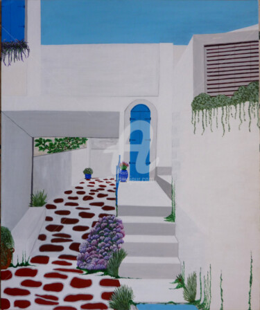 Painting titled "La ruelle" by Sophie Bertrand (Soso), Original Artwork, Acrylic