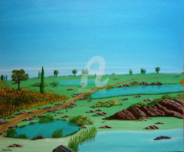 Peinture intitulée "Les étangs" par Sophie Bertrand (Soso), Œuvre d'art originale, Acrylique