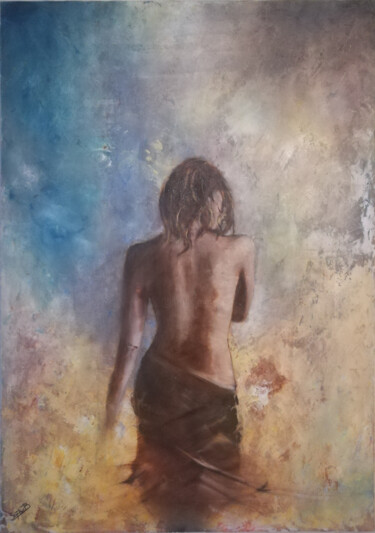 Painting titled "Dos nu" by Sophie Bouriche, Original Artwork, Oil