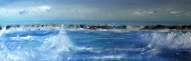 Painting titled "Tempête sur la côte" by Sophie Bouriche, Original Artwork, Acrylic