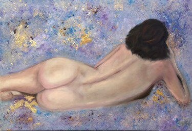 Painting titled "Femme brune de dos" by Sophie Bouriche, Original Artwork, Oil