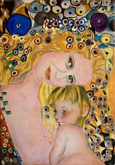 Peinture intitulée "Maternité selon Kli…" par Sophie Boyer, Œuvre d'art originale, Émail