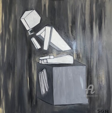 Картина под названием "Le penseur rigide" - Genso, Подлинное произведение искусства, Масло