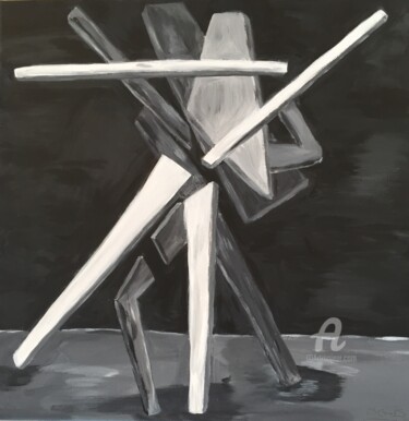 Картина под названием "Danseurs de l'ombre" - Genso, Подлинное произведение искусства, Акрил