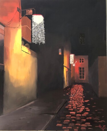 Pintura intitulada "Nuit mystique" por Sophie Cousineau, Obras de arte originais, Óleo