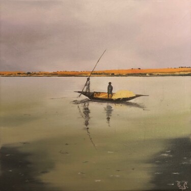 Peinture intitulée "Les petits pêcheurs…" par Sophie Cousineau, Œuvre d'art originale, Huile