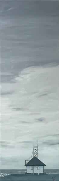 Pittura intitolato "Ciel de plage" da Sophie Cousineau, Opera d'arte originale, Olio