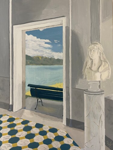 Peinture intitulée "Avec vue sur le lac" par Sophie Cousineau, Œuvre d'art originale, Huile