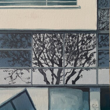 Картина под названием "Reflets" - Sophie Cousineau, Подлинное произведение искусства, Масло Установлен на картон