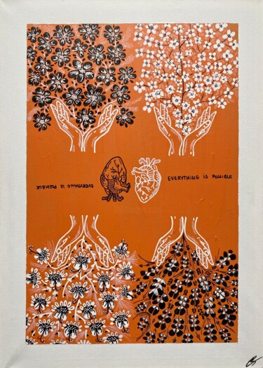 Картина под названием "Everything is possi…" - Sophie Curutchet, Подлинное произведение искусства, Акрил Установлен на Дерев…