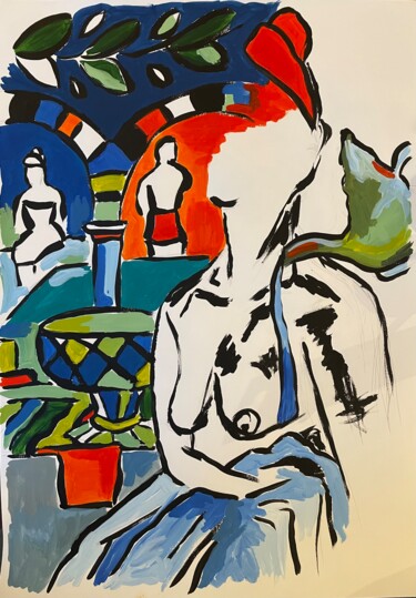 Peinture intitulée "La théière" par Sophie Debrade, Œuvre d'art originale, Acrylique