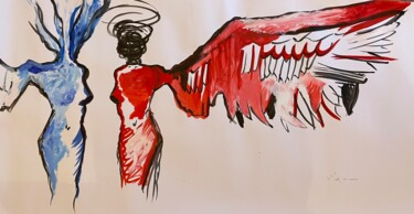 Картина под названием "De Glace ou de Feu" - Sophie Debrade, Подлинное произведение искусства, Акрил