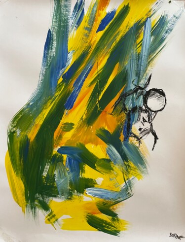 Pittura intitolato "Le guerrier" da Sophie Debrade, Opera d'arte originale, Acrilico
