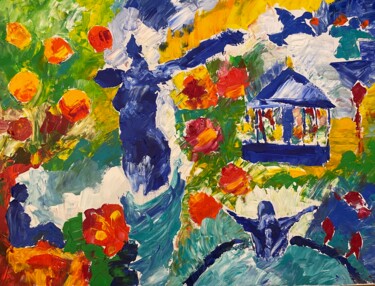 Pintura titulada "L’île aux muses" por Sophie Debrade, Obra de arte original, Acrílico