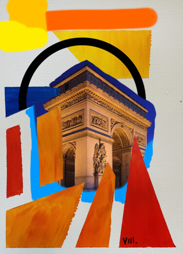 Digital Arts titled "Affiche Paris 8" by Sophie Debrade, Original Artwork, Digital Painting