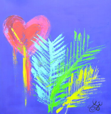 Malerei mit dem Titel "LOVE SONG" von Sophie Defebvre, Original-Kunstwerk, Acryl