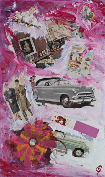 Pintura titulada "Rose Car" por Sophie Denize, Obra de arte original, Otro