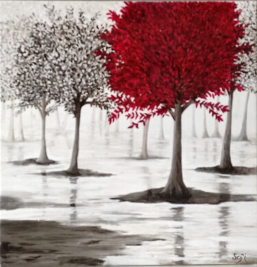 Картина под названием "Solitude" - Sophie Detrez, Подлинное произведение искусства, Масло Установлен на Деревянная рама для…