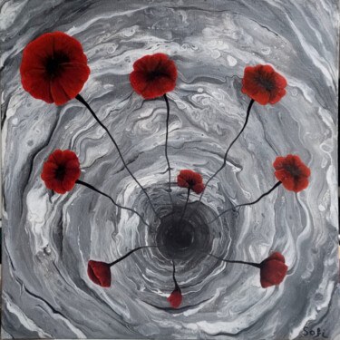 Peinture intitulée "Au fond du trou" par Sophie Detrez, Œuvre d'art originale, Huile Monté sur Carton