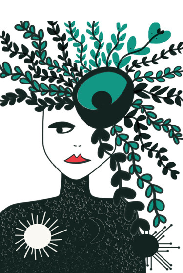 Arts numériques intitulée "Plant woman" par Sophie Di Malta, Œuvre d'art originale