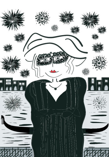 数字艺术 标题为“Woman in Venise” 由Sophie Di Malta, 原创艺术品