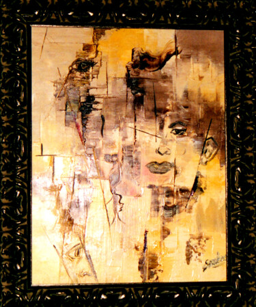 Painting titled "visages" by Sophie Dubau, Original Artwork, Oil