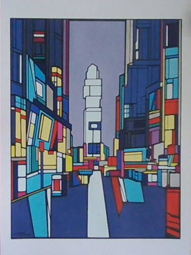 Dessin intitulée "Buildings." par Sophie Dumont (heavenly), Œuvre d'art originale, Acrylique