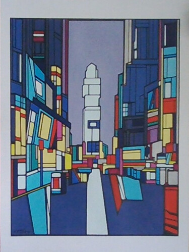 Desenho intitulada "Buildings." por Sophie Dumont (heavenly), Obras de arte originais, Acrílico